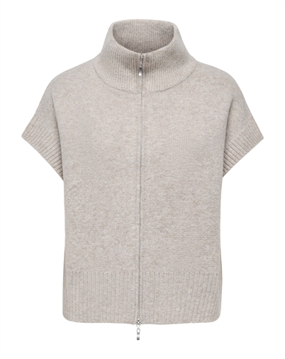 JDY - JDYLea 2 Way Zip Vest - Natural Melange